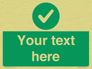 Custom green background, green circle with tick